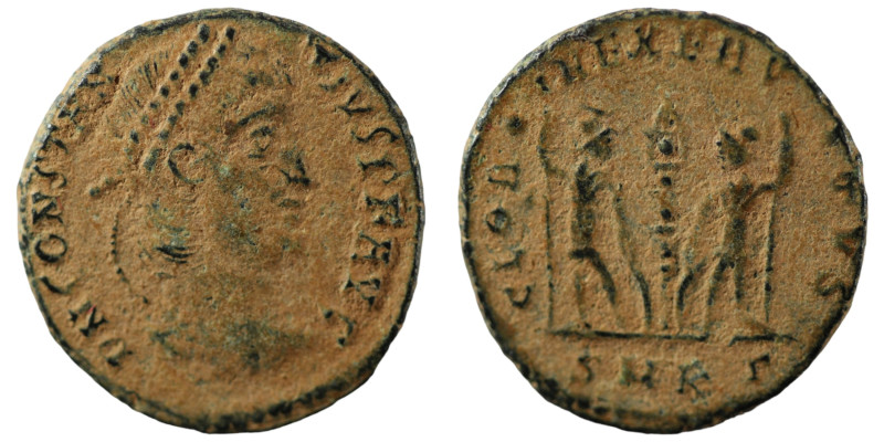 Constans. (346-349 AD). Æ Follis. (17mm, 1,98g) Cyzicus. Obv: DN FL CONSTANS PF ...