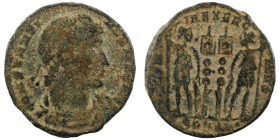 Constantinus I. (306-337 AD). Æ Follis. (18mm, 2,70g) Antioch. Obv: CONSTANTINVS MAX AVG. pearl-diademed bust of Constantinus I. right. Rev: GLORIA EX...