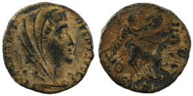 Divus Constantinus I. (337-340 AD). Æ Follis. (14mm, 1,87g) Antioch. Obv: DV CONSTANTINVS PT AVGG. veiled bust of Constantinus I. right. Rev: Quadriga...