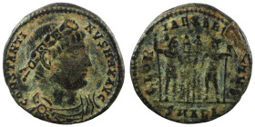 Constantinus I. (306-337 AD). Æ Follis. (16mm, 2,43g) Alexandria. Obv: CONSTANTINVS MAX AVG. pearl-diademed bust of Constantinus I. right. Rev: GLORIA...