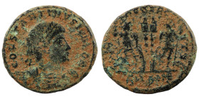 Constantinus I. (306-337 AD). Æ Follis. (18mm, 3,00g) Antioch. Obv: CONSTANTINVS MAX AVG. pearl-diademed bust of Constantinus I. right. Rev: GLORIA EX...