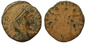 Constantinus I. (306-337 AD). Æ Follis. (16mm, 1,23g) Antioch. Obv: CONSTANTINVS MAX AVG. pearl-diademed bust of Constantinus I. right. Rev: GLORIA EX...