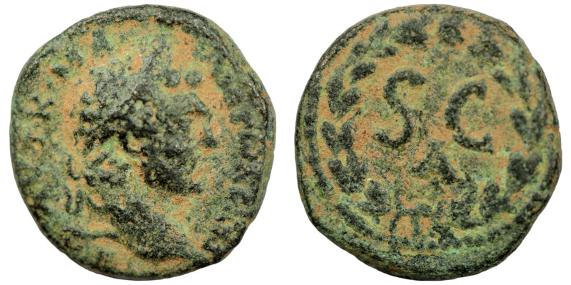 Caracalla. (198-217 AD). Æ Bronze. (17mm 3,60g) Seleucis and Pieria, Syria. Obv:...