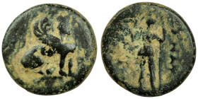 Pamphylia. Perge. (260-230 BC) Bronze Æ. (17mm, 3,61g) Obv: sphinx seated right. Rev: Artemis.