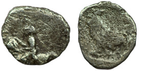 Troas. Dardanos. (4-3. Century BC) AR Obol. (10mm, 0,56g) Obv: horseman left. Rev: cock standing left.