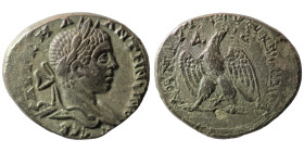 Elagabal. (218-222 AD). Billon Tetradrachm. (28mm 12,93g) Antioch. Obv: laureate bust of Elagabal right. Rev: eagle spreading wings standing holding w...