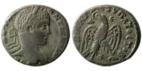 Elagabal. (218-222 AD). Billon Tetradrachm. (26mm 11,89g) Antioch. Obv: laureate bust of Elagabal right. Rev: eagle spreading wings standing holding w...