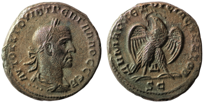 Trebonianus Gallus. (251-253 AD). Billon Tetradrachm. (27mm 11,13g) Antioch. Obv...