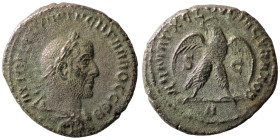 Trebonianus Gallus. (251-253 AD). Billon Tetradrachm. (28mm 11,09g) Antioch. Obv: laureate bust of Trebonianus Gallus right. Rev: eagle spreading wing...