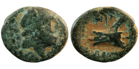 Phoenicia. Arados. (137-51 BC) Æ Bronze. (16mm, 2,84g) Obv: laureate head of Zeus right. Rev: galley-ram left.