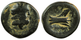 Phoenicia. Arados. (137-51 BC) Æ Bronze. (16mm, 3,77g) Obv: laureate head of Zeus right. Rev: galley-ram left.