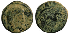 Divus Constantinus I. (337-340 AD). Æ Follis. (15mm, 2,12g) Antioch. Obv: DV CONSTANTINVS PT AVGG. veiled bust of Constantinus I. right. Rev: Quadriga...