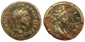 Trajan. (98-117 AD). Æ Semis. (19mm, 4,12g). Syria. Antioch. Obv: laureate bust of Trajan right. Rev: bust of Tyche right.