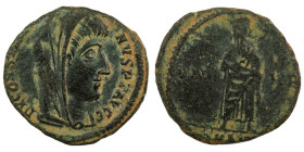 Divus Constantinus I. (347-348 AD). Æ Follis. (16mm, 1,43g) Antioch. Obv: DV CONSTANTINVS PT AVGG. veiled bust of Constantinus I. right. Rev: VN - MR....