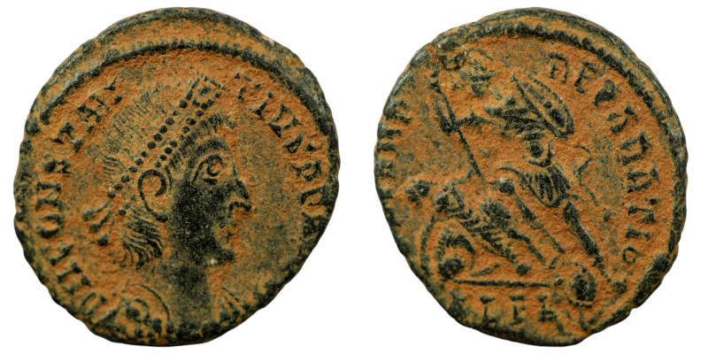 Constantinus II. (351-354 AD). Follis. (18mm, 2,30g) Alexandria. Obv: D N CONSTA...