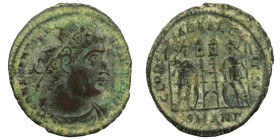 Constantinus I. (306-337 AD). Æ Follis. (19mm, 2,50g) Antioch. Obv: CONSTANTINVS MAX AVG. pearl-diademed bust of Constantinus I. right. Rev: GLORIA EX...