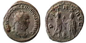 Valerian I. (256-258 AD). BI Antoninian. (23mm, 3,33g) Antioch. Obv: IMP C P LIC VALERIANVS P F AVG. radiate and cuirassed bust of Gallienus right. Re...