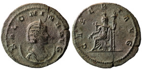 Salonia. (264 AD) BI Antoninianus. (22mm, 2,71g) Antioch. Obv: SALONIA AVG. draped bust of Salonia right. Rev: CERERI AVG. Ceres seated left.