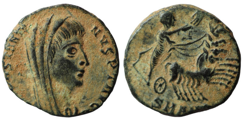 Divus Constantinus I. (337-340 AD). Æ Follis. (14mm, 1,56g) Antioch. Obv: DV CON...