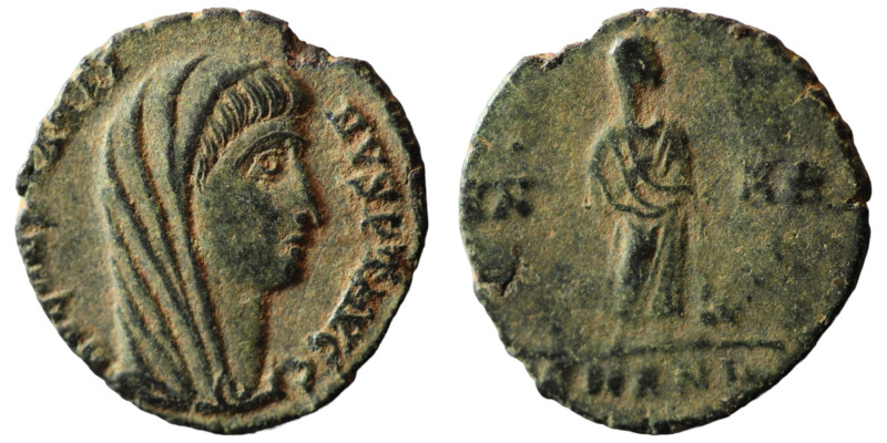 Divus Constantinus I. (347-348 AD). Æ Follis. (16mm, 1,36g) Antioch. Obv: DV CON...