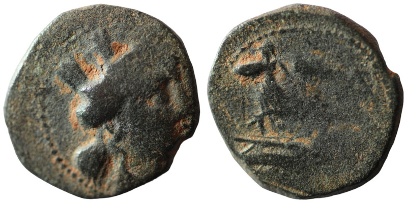 Phoenicia. Arados. (242-166 BC) Æ Bronze. (17mm, 3,40g) Obv: head of Tyche right...