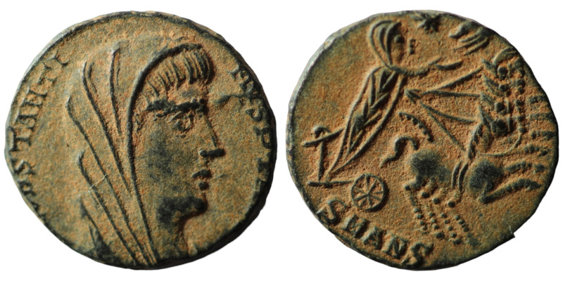 Divus Constantinus I. (337-340 AD). Æ Follis. (14mm, 1,47g) Antioch. Obv: DV CON...