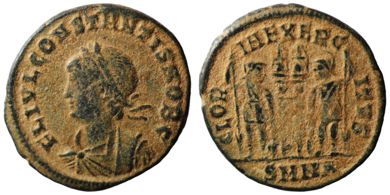 Constantinus I. (306-337 AD). Æ Follis. (18mm, 2,37g) Antioch. Obv: CONSTANTINVS...