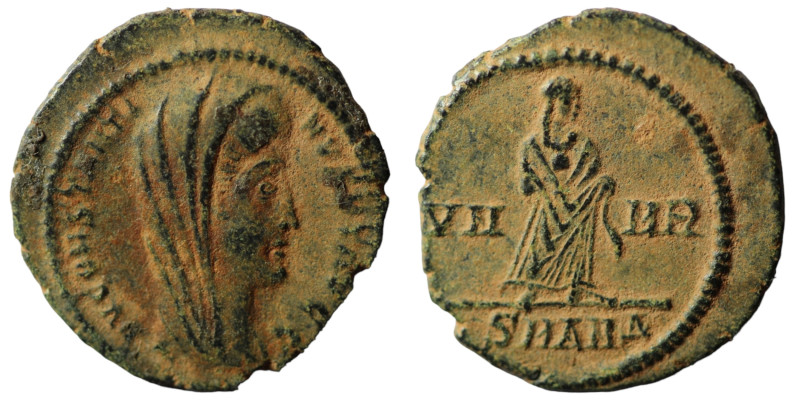 Divus Constantinus I. (337-340 AD). Æ Follis. (18mm, 1,41g) Antioch. Obv: DV CON...