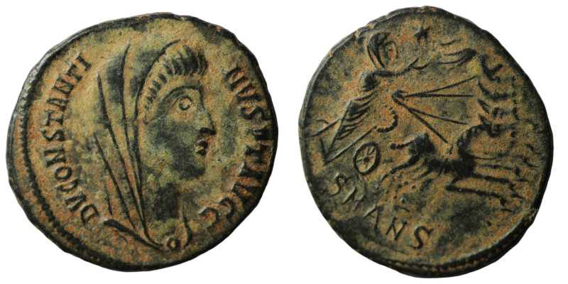 Divus Constantinus I. (337-340 AD). Æ Follis. (17mm, 2,02g) Antioch. Obv: DV CON...