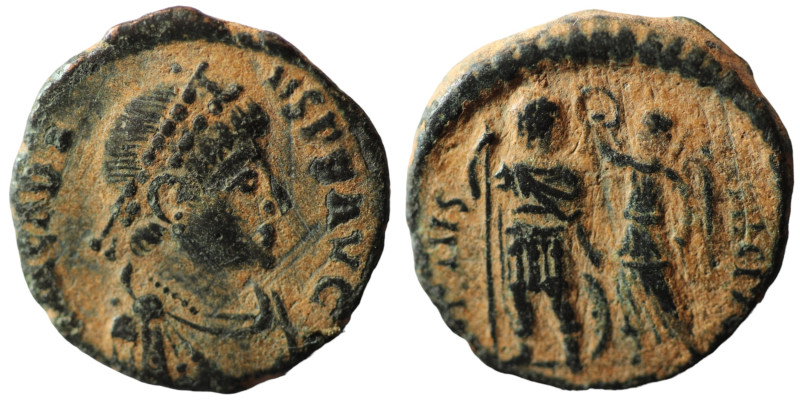 Arcadius. (394-400 AD). Follis. (17mm, 2,47g) Antioch. Obv: DN ARCADIVS PF AVG. ...