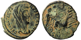 Divus Constantinus I. (337-340 AD). Æ Follis. (17mm, 1,85g) Antioch. Obv: DV CONSTANTINVS PT AVGG. veiled bust of Constantinus I. right. Rev: Quadriga...
