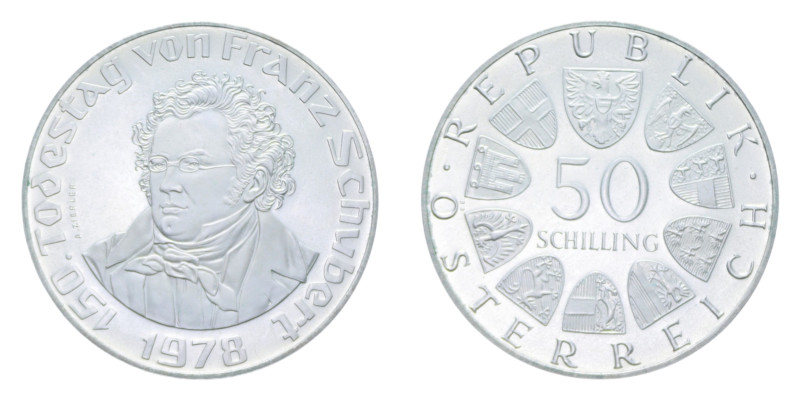 AUSTRIA 50 SCHILLING 1978 AG. 19,94 GR. PROOF (PATINATA)