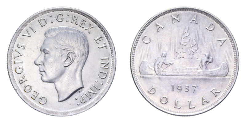 CANADA GIORGIO VI DOLLARO 1937 AG. 23,32 GR. qSPL