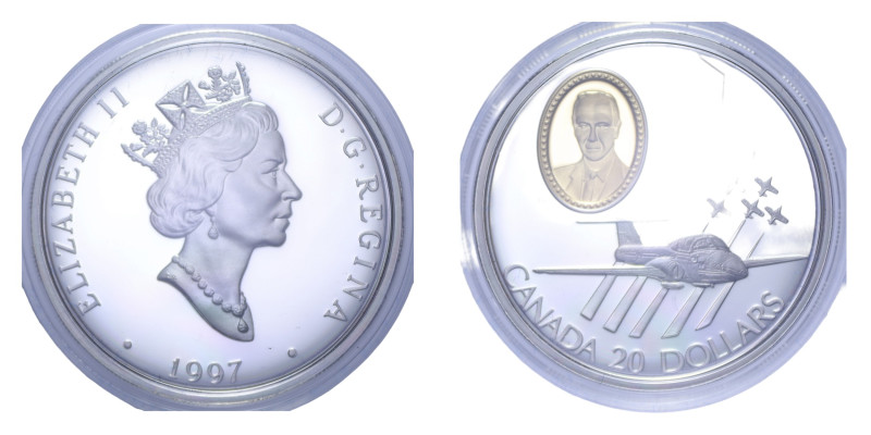 CANADA ELISABETTA II 20 DOLLARI 1997 AG. 31,10 GR. IN COFANETTO PROOF