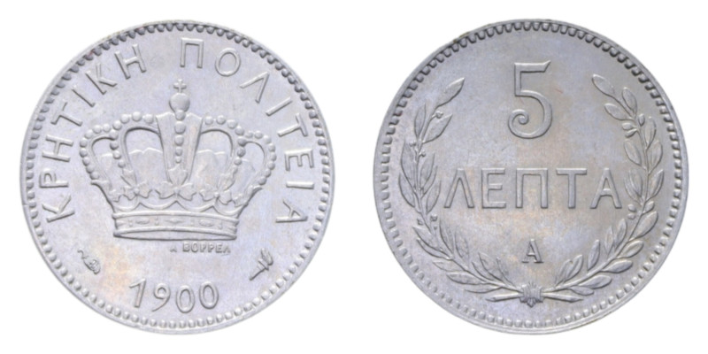 CRETA GEORGE 5 LEPTA 1900 NI. 1,91 GR. qFDC
