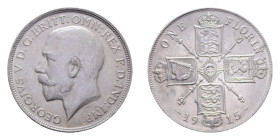 GRAN BRETAGNA GIORGIO V 1 FLORIN 1915 AG. 11,34 GR. SPL-FDC (SEGNETTO)