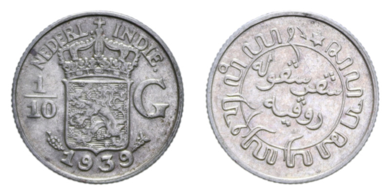 INDIA OLANDESE 1/10 GULDEN 1939 AG. 1,27 GR. BB-SPL