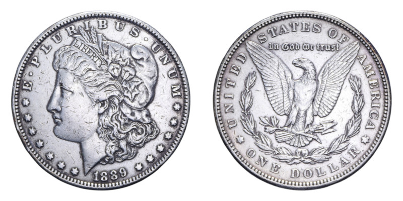 STATI UNITI DOLLARO 1889 MORGAN AG. 26,73 GR. BB+