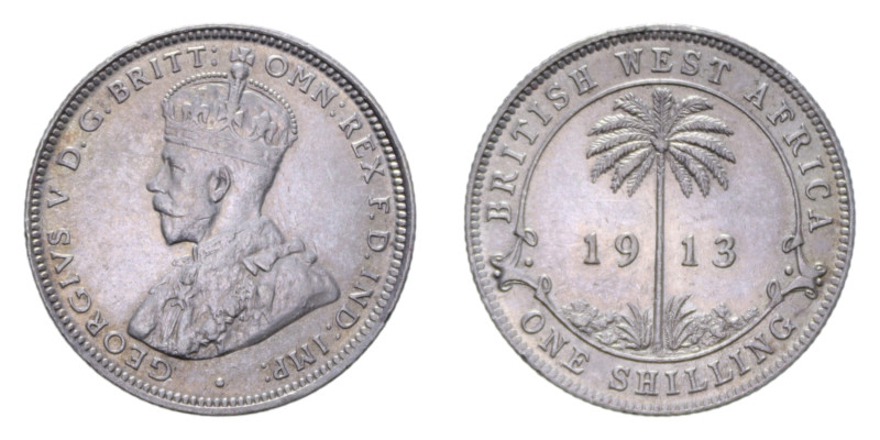 WEST AFRICA GIORGIO V 1 SHILLING 1913 H AG. 5,65 GR. SPL