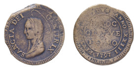 FERMO PIO VI (1775-1799) 5 BAIOCCO 1797 MADONNINA CU. 15,07 GR. qBB