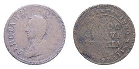PERUGIA (1775-1799) 5 BAIOCCHI 1797 MADONNINA CU. 17,89 GR. MB-BB