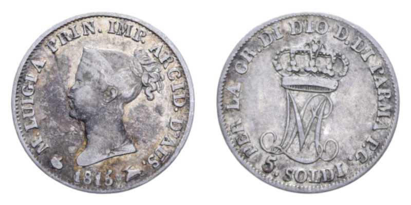 PARMA MARIA LUIGIA (1815-1847) 5 SOLDI 1815 AG. 1,24 GR. BB/BB+