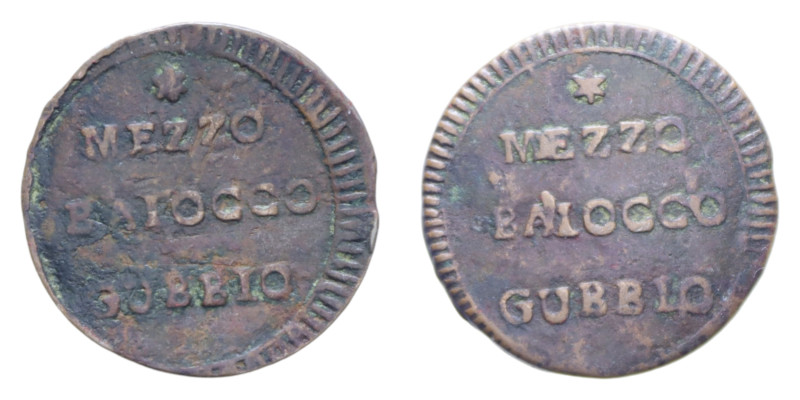 PRIMA REPUBBLICA ROMANA GUBBIO (1798-1799) MEZZO BAIOCCO S. DATA R CU. 4,11 GR. ...