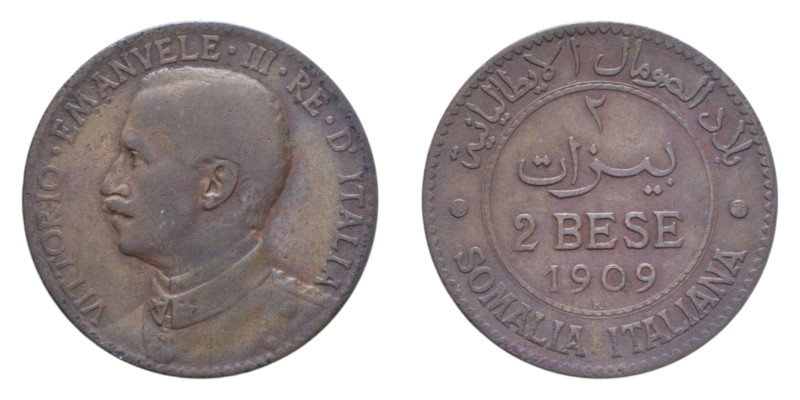 VITT. EMANUELE III SOMALIA (1909-1925) 2 BESE 1909 NC CU. 4,83 GR. BB