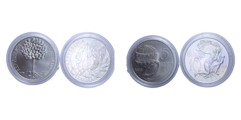 10 + 5 EURO 2003 EUROPA DEI POPOLI AG. 22+18 GR. IN COFANETTO FDC