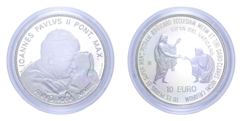 GIOVANNI PAOLO II (1978-2005) 10 EURO 2003 XXV ANNO DI PONTIFICATO AG. 22 GR. IN...