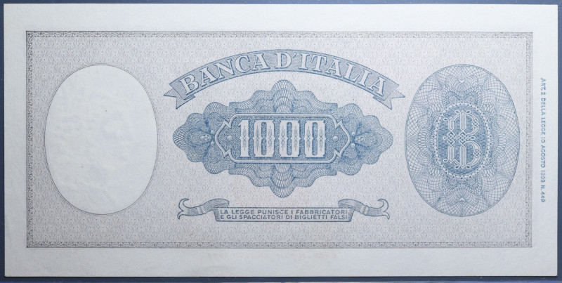 REPUBBLICA ITALIANA 1000 LIRE 10/2/1948 ITALIA ORNATA DI PERLE MEDUSA FDS