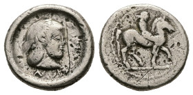 Sicily, Syracuse. Hieron I. AR Drachm, 4.06 g 16.1 mm. 475-470 BC.