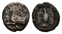 Kings of Thrace (Odrysian). Sparadokos. AR Diobol, 1.20 g 10.91 mm. Circa 450-440 BC.