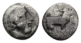 Thrace, Ainos. AR Diobol. 1.00 g 10.42 mm. Circa 427/6-425/4 BC.